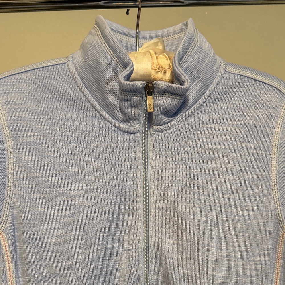 Tommy Bahama Light Blue Quarter-Zip Top - Picture 3 of 4